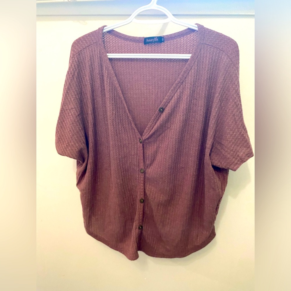 Amaryllis waffle knit top